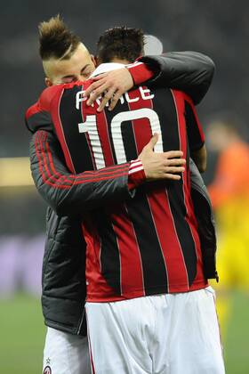 Milano 20 02 2013 - Champions League AC Milan - FC Barcelona -- Kevin Prince Boateng - Stephan El Shaarawy 