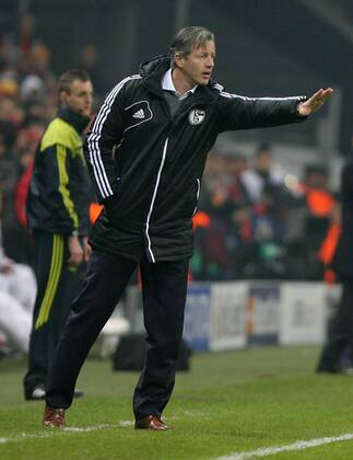 UEFA Champions League last sixteen first leg match between Galatasaray and Schalke 04 at Turk Telekom Arena Stadium in Istanbul on 20.02.2013 Pictured: Coach Jens Keller of Schalke 04. 