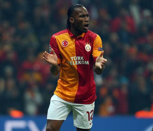 UEFA Champions League last sixteen first leg match between Galatasaray and Schalke 04 at Turk Telekom Arena Stadium in Istanbul on 20.02.2013 Pictured: Didier Drogba of Galatasaray. 