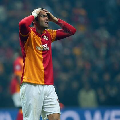 UEFA Champions League last sixteen first leg match between Galatasaray and Schalke 04 at Turk Telekom Arena Stadium in Istanbul on 20.02.2013 Pictured: Burak Yilmaz of Galatasaray. 