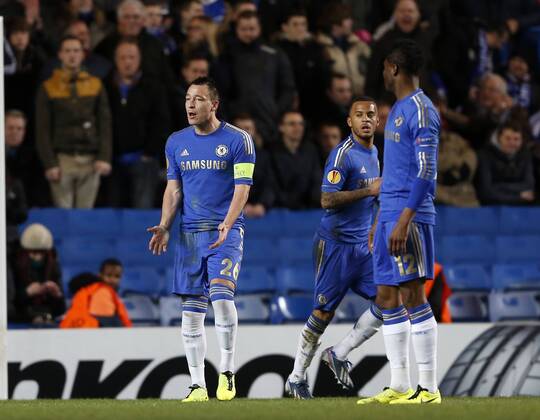Chelsea s John Tery looks on dejected after Prague s opening goal..Chelsea v Sparta Prague - Europa League - Stamford Bridge Stadium, London- 21 02 13 - Picture David Klein Sportimage EDITORIAL USE ONLY. No use with unauthorised audio, video, data, fixture lists, club league logos or live services. Online in-match use limited to 120 images, no video emulation. No use in betting, games or single club league player publications.
