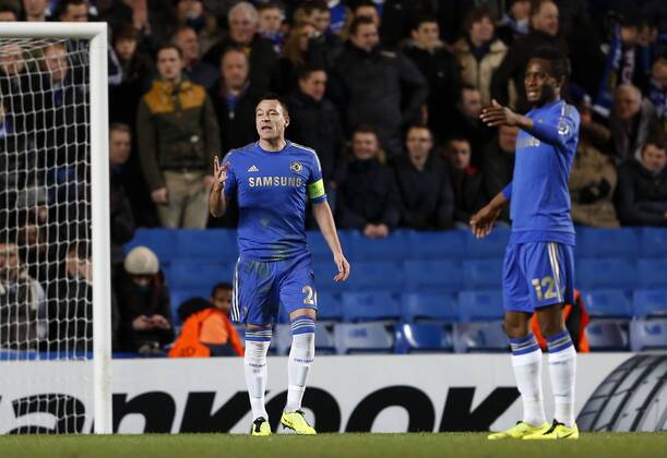 Chelsea s John Tery looks on dejected after Prague s opening goal..Chelsea v Sparta Prague - Europa League - Stamford Bridge Stadium, London- 21 02 13 - Picture David Klein Sportimage EDITORIAL USE ONLY. No use with unauthorised audio, video, data, fixture lists, club league logos or live services. Online in-match use limited to 120 images, no video emulation. No use in betting, games or single club league player publications.
