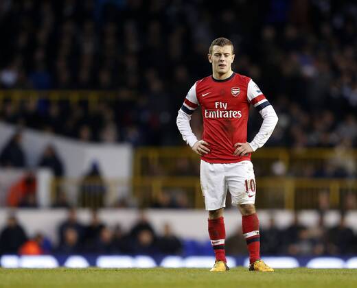 Arsenal s Jack Wilshere looks on dejected..Tottenham Hotspur v Arsenal- Barclays Premier League - White Hart Lane, London- 3 03 13 - Picture David Klein Sportimage EDITORIAL USE ONLY. No use with unauthorised audio, video, data, fixture lists, club league logos or live services. Online in-match use limited to 120 images, no video emulation. No use in betting, games or single club league player publications.