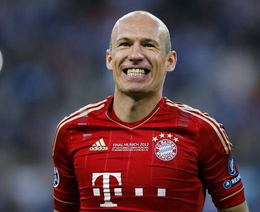 Arjen Robben of Bayern Munich before the UEFA Champions League final football match between FC Bayern Munich and Chelsea FC on May 19, 2012 at the Fussball Arena stadium in Munich. Chelsea v Bayern Munich UEFA Champions League 2011 2012 xVIxxIVx 1429130