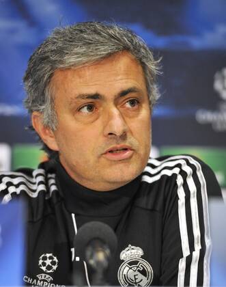 Jose Mourinho, coach and manager of Real Madrid, in the press conference before the match - Real Madrid - UEFA Champions League 2012 2013 - Round of 16 - Second Leg Match.© Francesca Ceciarini NJF Media 