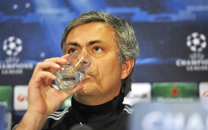 Jose Mourinho, coach and manager of Real Madrid, in the press conference before the match - Real Madrid - UEFA Champions League 2012 2013 - Round of 16 - Second Leg Match.© Francesca Ceciarini NJF Media 