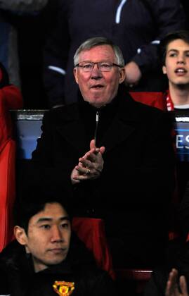 Sir Alex Ferguson manager of Manchester United waits for the game to start - UEFA CHAMPIONS LEAGUE - ROUND OF 16 - Manchester Utd vs Real Madrid - Old Trafford Stadium - Manchester - 05 03 13 - Picture Simon Bellis Sportimage- EDITORIAL USE ONLY. No use with unauthorised audio, video, data, fixture lists, club league logos or live services. Online in-match use limited to 120 images, no video emulation. No use in betting, games or single club league player publications.