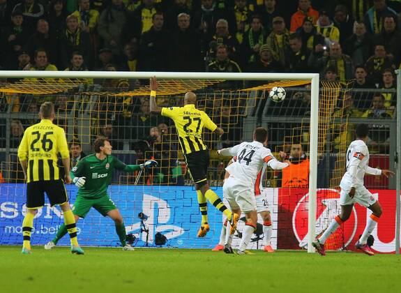 05.03.2013, xtvx, UEFA Champions League 1 4 Finale, Borussia Dortmund - FC Schachtar Donezk, v.l. Tor zum 1:0 durch Felipe Santana (Borussia Dortmund)
