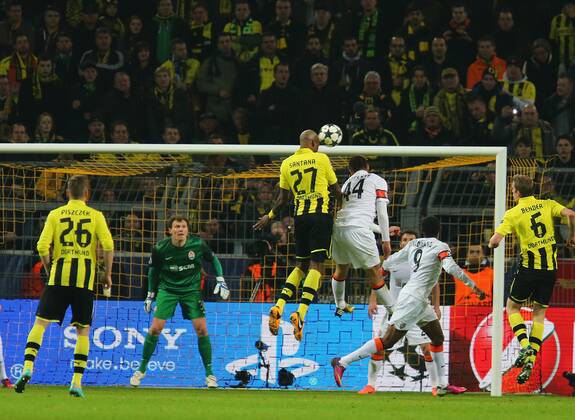 05.03.2013, xtvx, UEFA Champions League 1 4 Finale, Borussia Dortmund - FC Schachtar Donezk, v.l. Tor zum 1:0 durch Felipe Santana (Borussia Dortmund)