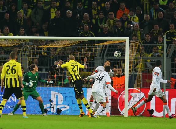 05.03.2013, xtvx, UEFA Champions League 1 4 Finale, Borussia Dortmund - FC Schachtar Donezk, v.l. Tor zum 1:0 durch Felipe Santana (Borussia Dortmund)
