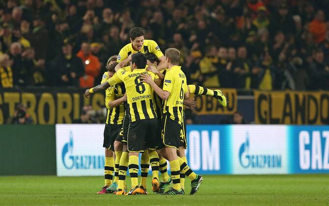 05.03.2013, Fussball Champions League: Achtelfinale, Borussia Dortmund - Schachtar Donezk, im Signal-Iduna-Park Dortmund. Jubel Dortmund zum Tor zum 1:0