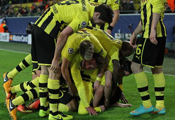 05.03.2013, Fussball Champions League: Achtelfinale, Borussia Dortmund - Schachtar Donezk, im Signal-Iduna-Park Dortmund. Jubel Dortmund zum Tor zum 3:0