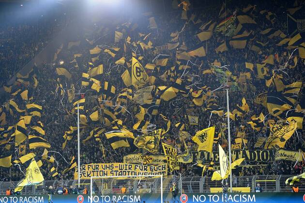 Fußball Champions League Borussia Dortmund am 05.03.2013 im Signal Iduna Park in Dortmund Dortmunder Fanblock Südkurve