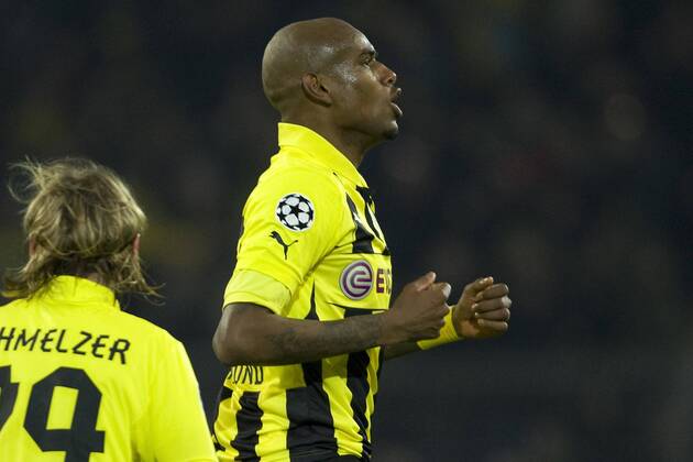 Torschütze Felipe SANTANA (DO) jubelt über das Tor zum 1:0 für Borussia Dortmund, Fussball Champions League, Achtelfinale, Borussia Dortmund (DO) - Schachtar Donezk (Donezk), am 05.03.2013 in Dortmund Deutschland