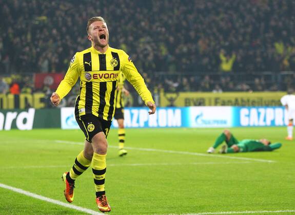 05.03.2013, xtvx, UEFA Champions League 1 4 Finale, Borussia Dortmund - FC Schachtar Donezk, v.l. Tor zum 3:0 durch Jakub Kuba Blaszczykowski (Borussia Dortmund)
