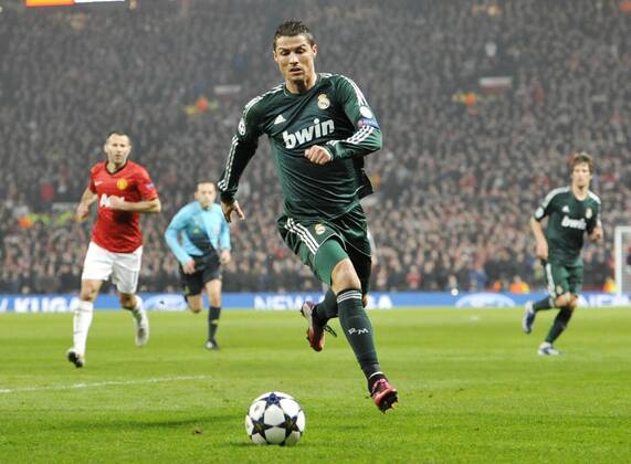 Cristiano Ronaldo, who scored the victory goal in the game ( 2-1 ) - Old Trafford Stadium - Manchester - UK - 05 03 2013 - Manchester United - Real Madrid - UEFA Champions League 2012 2013 - Round of 16 - Second Leg Match. 