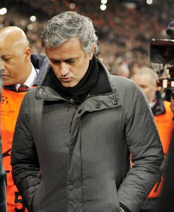 Jose Mourinho,coach and manager of Real Madrid, in the bench before the match - Old Trafford Stadium - Manchester - UK - 05 03 2013 - Manchester United - Real Madrid - UEFA Champions League 2012 2013 - Round of 16 - Second Leg Match. 