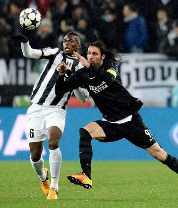 Db Torino 06 03 2013 - Champions League Juventus-Celtic Glasgow foto Daniele Buffa Image Sport nella foto: Paul Pogba-Giorgios Samaras 