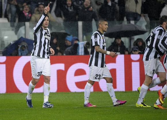 Esutanza dopo il gol , goal celebration , Alessandro Matri Juventus Torino 6 03 2013 Juventus Stadium Football Calcio Champions League Season 2012 13 Juventus vs Celtic Glasgow federicoxtardito