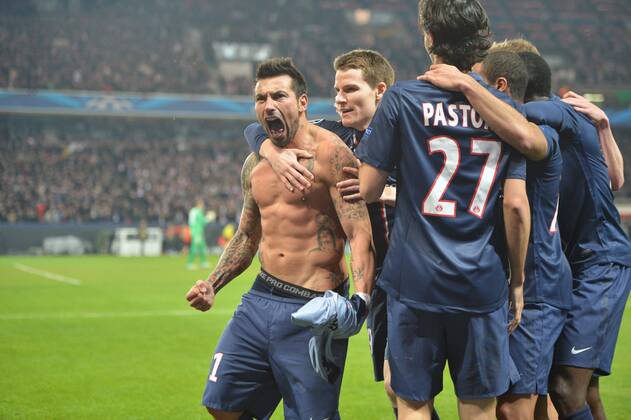 Ezequiel Lavezzi (psg) - Javier Pastore (psg) - Kevin Gameiro (psg) - FOOTBALL : Paris SG vs Valence - Ligue des champions - 06 03 2013 AnthonyBIBARD FEP Panoramic 