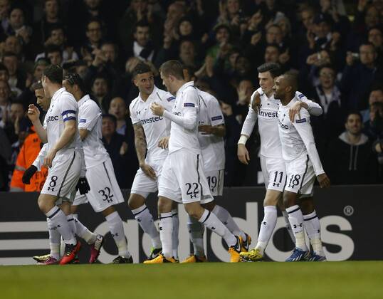 Tottenham s Gareth Bale celebrates scoring his sides opening goal..Tottenham Hotspur v Inter Milan- Europa League - Last 16- White Hart Lane, London- 7 03 13 - Picture David Klein Sportimage EDITORIAL USE ONLY. No use with unauthorised audio, video, data, fixture lists, club league logos or live services. Online in-match use limited to 120 images, no video emulation. No use in betting, games or single club league player publications.