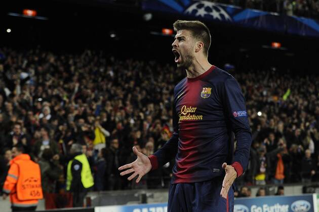 Barcelona, 12.03.2013 - UEFA Champions League 2012 2013 - FC Barcelona (Barca) vs AC Mailand - Gerard Pique 