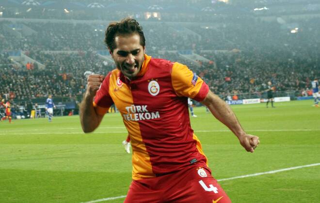 Hamit Altintop Jubel Freude Emotion nach Tor zum 1:1 Ausgleich FC Schalke 04 - Galatasaray Istanbul 12.03.2013 Fußball Fussball Veltins-Arena Gelsenkirchen Herren UEFA Championsleague Achtelfinale Saison 2012 2013