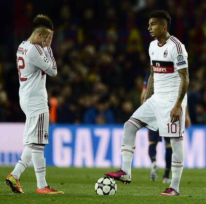Barcelona, 12.03.2013 - UEFA Champions League 2012 2013 - FC Barcelona (Barca) vs AC Mailand - Stephan El Shaarawy - Kevin Prince Boateng 