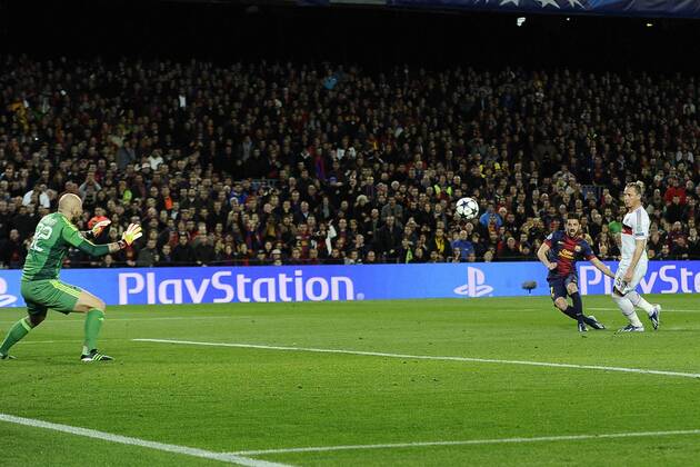 Barcelona, 12.03.2013 - UEFA Champions League 2012 2013 - FC Barcelona (Barca) vs AC Mailand - David Villa 