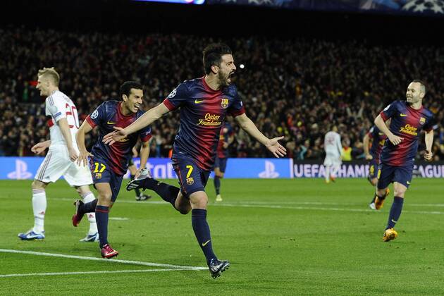Barcelona, 12.03.2013 - UEFA Champions League 2012 2013 - FC Barcelona (Barca) vs AC Mailand - David Villa 