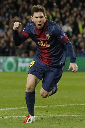 Lionel Messi Barcelona, Goal Celebration, Barcelona, 12.03.2013 - UEFA Champions League 2012 2013 - FC Barcelona (Barca) vs AC Mailand - MarcoxBertorello