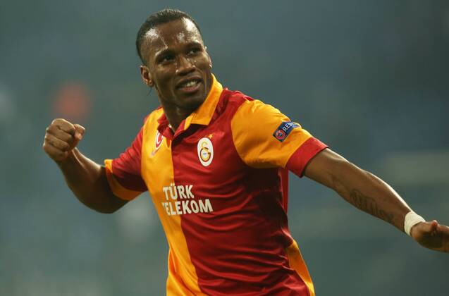 Didier Drogba Jubel Freude Emotion Aktion FC Schalke 04 - Galatasaray Istanbul 12.03.2013 Fußball Fussball Veltins-Arena Gelsenkirchen Herren UEFA Championsleague Achtelfinale Saison 2012 2013
