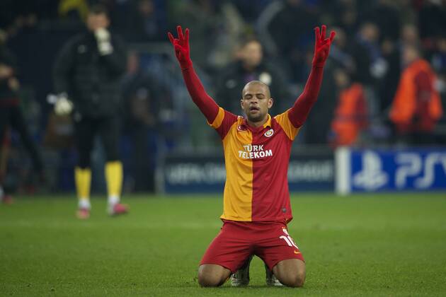 Felipe Melo of Galatasaray during the UEFA Champions League match between Schalke 04 and Galatasaray on March 12, 2013 at the Veltins-Arena at Gelsenkirchen, Germany. FC Schalke 04 v Galatasaray SK Istanbul Champions League 2012 2013 xVIxMAURICExVANxSTEENxIVx 1442798