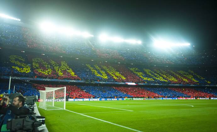12.03.2013, Barcelona - UEFA Champions League 2012 2013 - FC Barcelona (Barca) Fan Choreographie - Son und Equip! - Camp Nou - 
