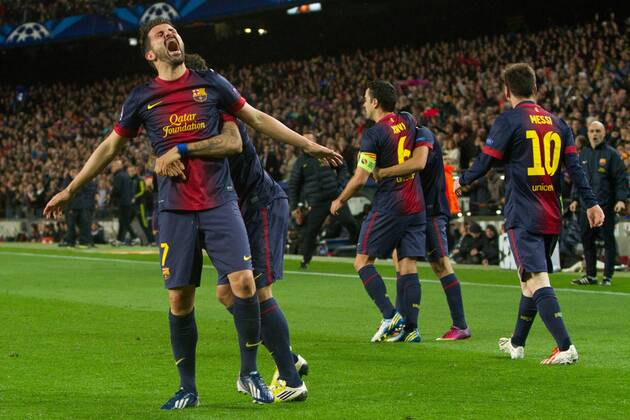 David Villa - UEFA Champions League 2012 2013 -FC Barcelona (Barca) vs AC Mailand - 