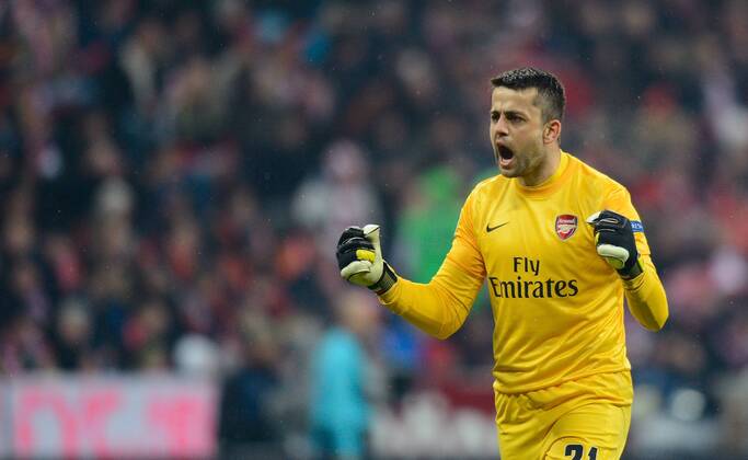 FUSSBALL CHAMPIONS LEAGUE ACHTELFINALE HINSPIEL 2012 2013 FC Bayern München - FC Arsenal London 13.03.2013 Torwart Lukasz Fabianski (Arsenal) 
