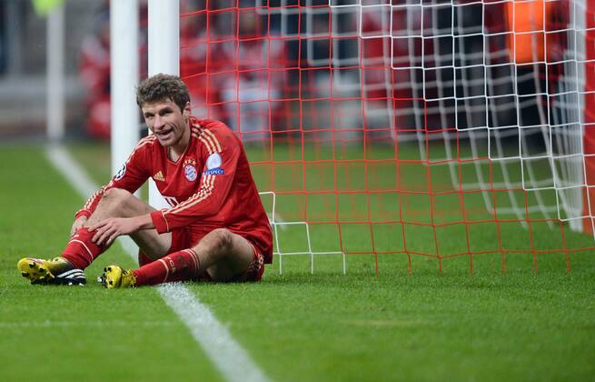 FUSSBALL CHAMPIONS LEAGUE ACHTELFINALE HINSPIEL 2012 2013 FC Bayern München - FC Arsenal London 13.03.2013 Thomas Müller (FC Bayern München) 