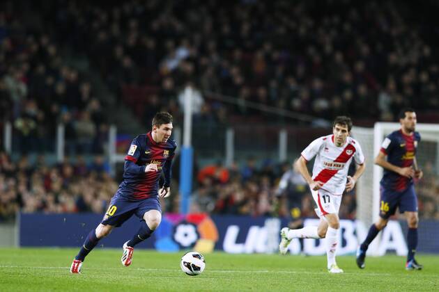 Lionel Messi (Barcelona), MARCH 17, 2013 - Football Soccer : Spanish Liga Espanola match between FC Barcelona (Barca) 3-1 Rayo Vallecano at Camp Nou stadium in Barcelona, Spain. (oqma009558)