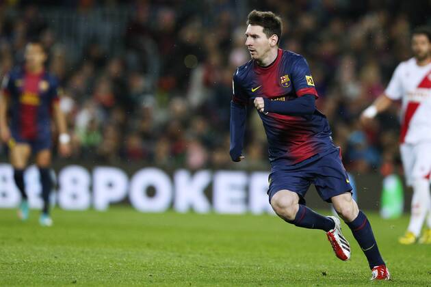 Lionel Messi (Barcelona), MARCH 17, 2013 - Football Soccer : Spanish Liga Espanola match between FC Barcelona (Barca) 3-1 Rayo Vallecano at Camp Nou stadium in Barcelona, Spain. (oqma009576)