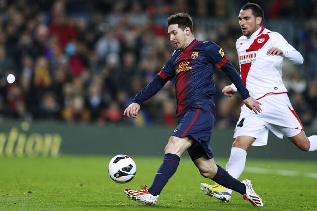 Lionel Messi (Barcelona), MARCH 17, 2013 - Football Soccer : Spanish Liga Espanola match between FC Barcelona (Barca) 3-1 Rayo Vallecano at Camp Nou stadium in Barcelona, Spain. (oqma009579)