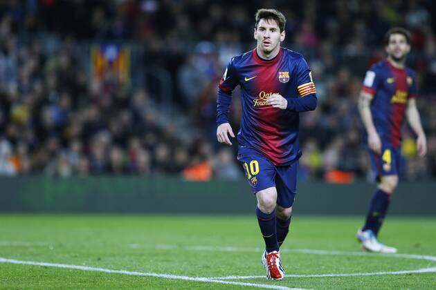 Lionel Messi (Barcelona), MARCH 17, 2013 - Football Soccer : Spanish Liga Espanola match between FC Barcelona (Barca) 3-1 Rayo Vallecano at Camp Nou stadium in Barcelona, Spain. (oqma009581)