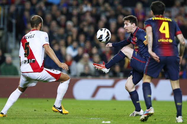 Lionel Messi (Barcelona), MARCH 17, 2013 - Football Soccer : Spanish Liga Espanola match between FC Barcelona (Barca) 3-1 Rayo Vallecano at Camp Nou stadium in Barcelona, Spain. (oqma009582)