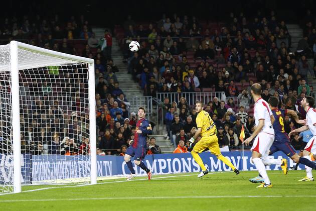 Lionel Messi (Barcelona), MARCH 17, 2013 - Football Soccer : Spanish Liga Espanola match between FC Barcelona (Barca) 3-1 Rayo Vallecano at Camp Nou stadium in Barcelona, Spain. (oqma009590)