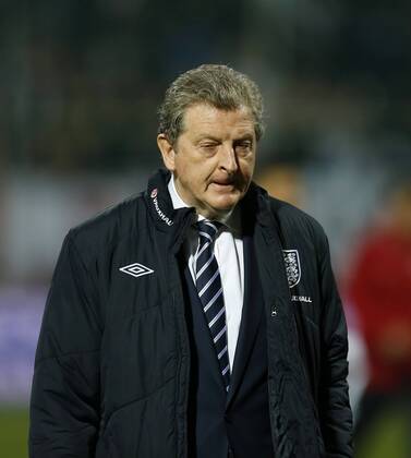 England s Roy Hodgson looks on dejected..Montenegro v England- World Cup Qualifier - Podgorica City Stadium, Podgorica- 26 03 13 - Picture David Klein Sportimage EDITORIAL USE ONLY. No use with unauthorised audio, video, data, fixture lists, club league logos or live services. Online in-match use limited to 120 images, no video emulation. No use in betting, games or single club league player publications.