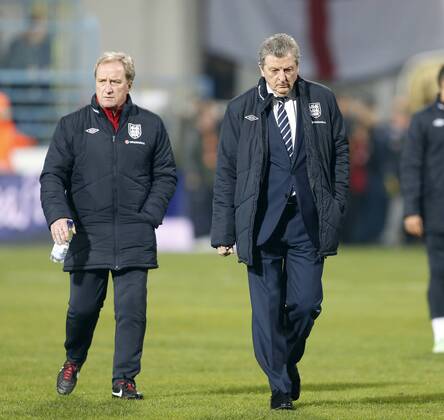England s Roy Hodgson looks on dejected..Montenegro v England- World Cup Qualifier - Podgorica City Stadium, Podgorica- 26 03 13 - Picture David Klein Sportimage EDITORIAL USE ONLY. No use with unauthorised audio, video, data, fixture lists, club league logos or live services. Online in-match use limited to 120 images, no video emulation. No use in betting, games or single club league player publications.