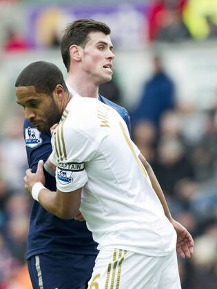 Football - 2012 2013 Premier League - Swansea City vs Tottenham Hotspur: gareth bale and ashley williams