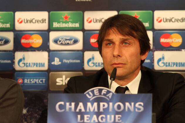München, 1. April 2013 - Sport, Fußball, Champions League, Saison 2012 2013, Pressekonferenz, FC Bayern München - Juventus Turin: Antonio Conte während der Pressekonferenz in der Münchner Allianz Arena