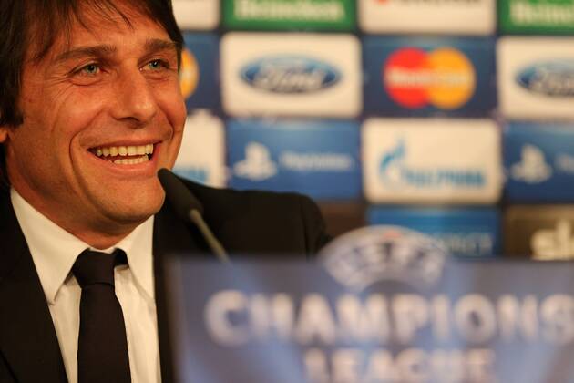 München, 1. April 2013 - Sport, Fußball, Champions League, Saison 2012 2013, Pressekonferenz, FC Bayern München - Juventus Turin: Antonio Conte während der Pressekonferenz in der Münchner Allianz Arena