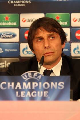 München, 1. April 2013 - Sport, Fußball, Champions League, Saison 2012 2013, Pressekonferenz, FC Bayern München - Juventus Turin: Antonio Conte während der Pressekonferenz in der Münchner Allianz Arena
