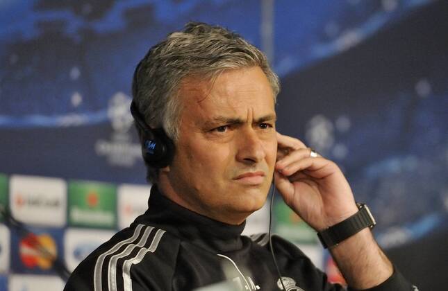 Jose Mourinho, coach and manager of Real Madrid C.F., in the press conference before game - Real Madrid - Galatasaray - UEFA Champions League 2012 2013 - Quarters Finals- First Leg Match- 02 04 2013 - @ Francesca Ceciarini NJF Media 